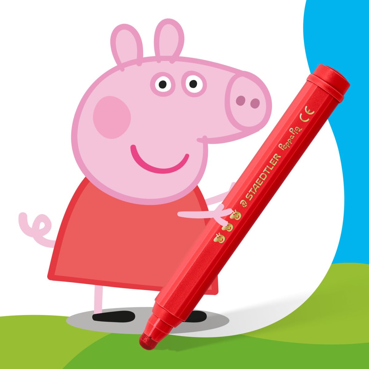STAEDTLER Peppa Pig Noris Junior Jumbo Felt-Tip Pens for Toddlers | Pack of 6 | Multicolor 4