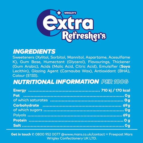 Extra - Refreshers Zuckerfreier Kaugummi, Erdbeer-Zitronen-Geschmack, 16 Packungen (112 Stück) 8