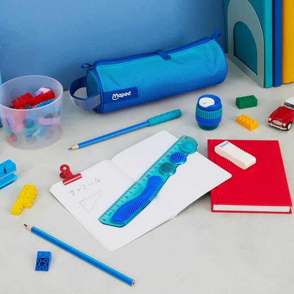 Maped Kidy Learn Concentration 4-Piece School Set - Ruler, Pencil Sharpener, Eraser, Graphite Pencil 6