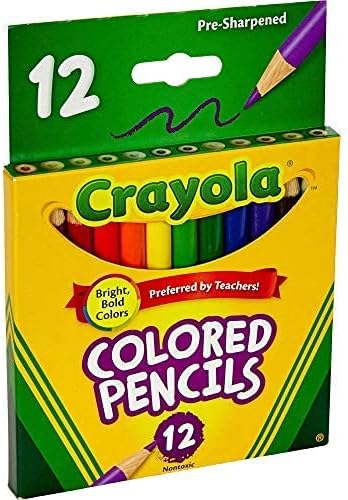 Crayola 4112 – 12 Buntstifte halber Länge, mehrfarbig, vorgespitzt, weiche, dicke Minen, ideal für Kinder ab 3 Jahren 3