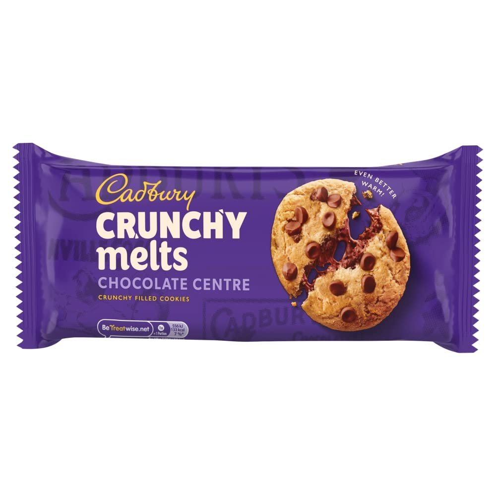 Cadbury Crunchy Melts Chocolate Chip Cookies - Soft Melting Centre | 156g Pack 4