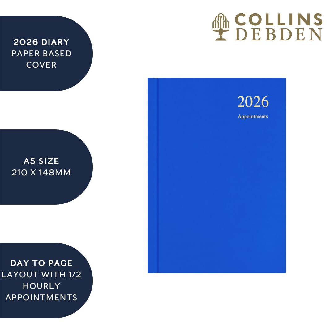 Collins Essential 2026 12 Month Appointment Book Planner | A5 Day-to-Page | Black 4