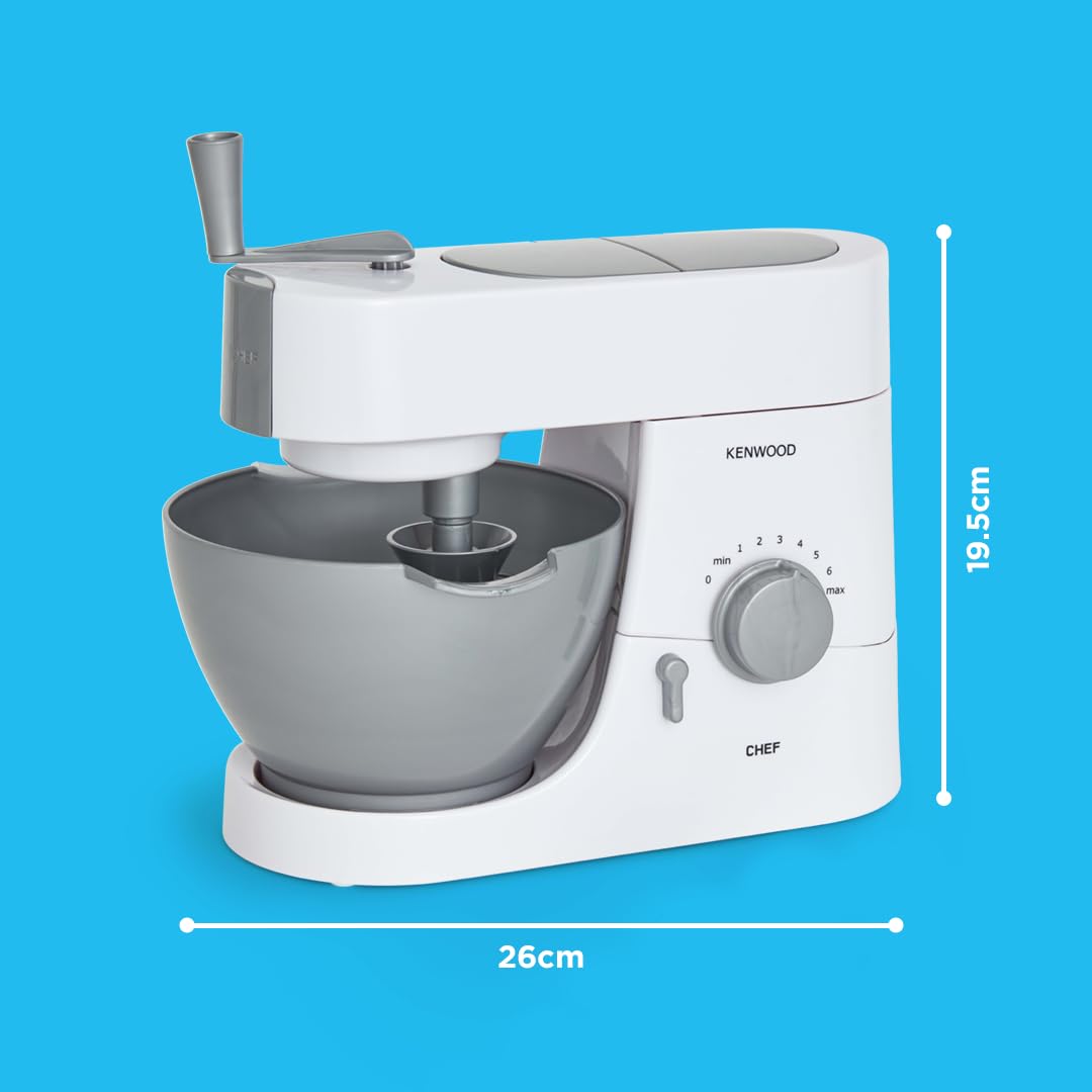 Casdon 63550 Kenwood Toy Mixer for Children Aged 3+ | Perfect for Budding Bakers Who Enjoy Mixing Real Food, Grey,26x15.5x19.5 cm