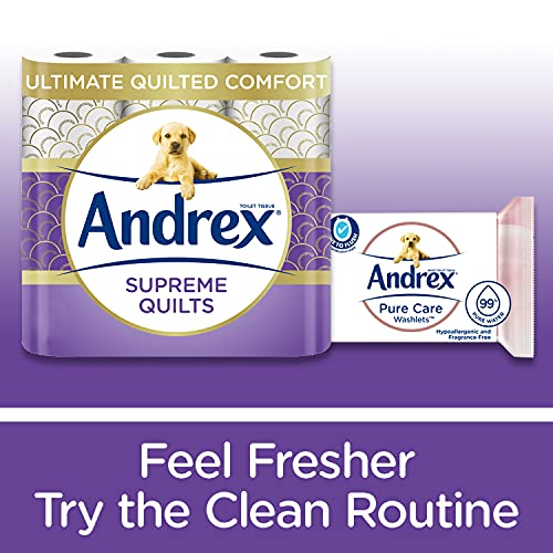 Andrex Supreme Quilts Toilet Roll - 16 Rolls, 3-Ply, Soft, Unscented 5