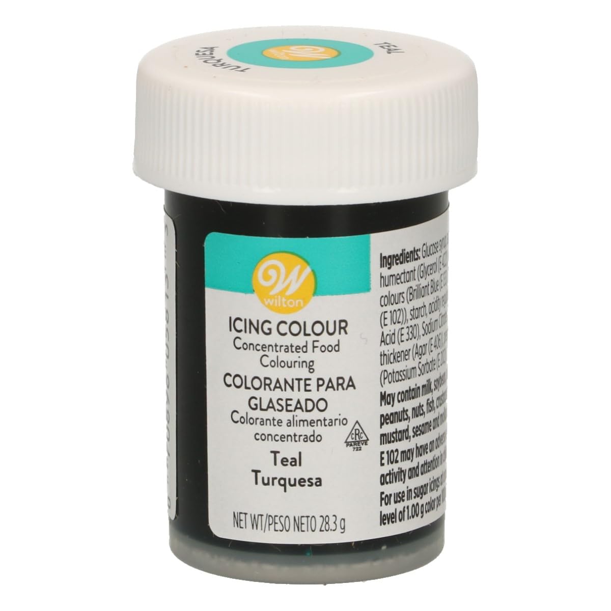 Wilton Teal Icing Gel Colour - Rich Colour, Non-Changing Consistency | 28.3g (1oz) Jar