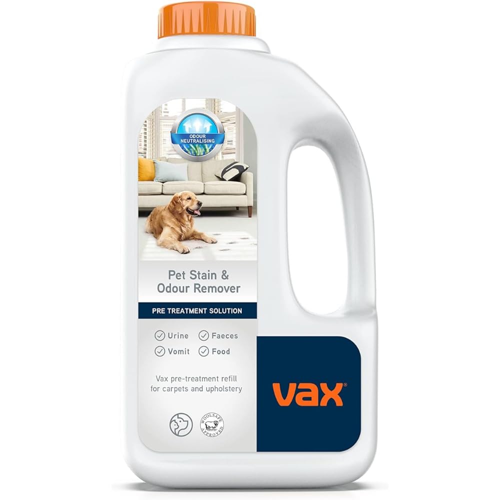 Vax Pet Stain & Odour Remover Pre Treatment Carpet Cleaner Solution | 1L Liquid | Woolsafe Approved