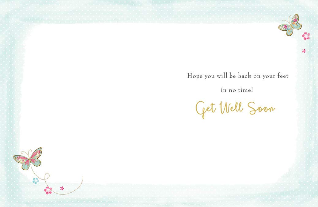 Piccadilly Greetings Get Well Blank Greeting Card | 8 x 6 Inches | Multicolor