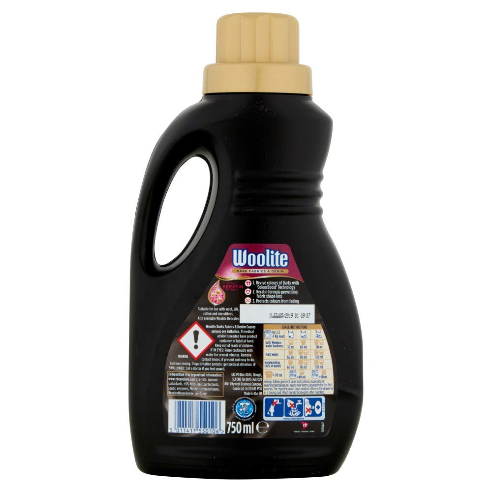 Woolite Liquid Detergent for Dark Fabrics & Denim - 750ml | Color Protection | Unscented 6