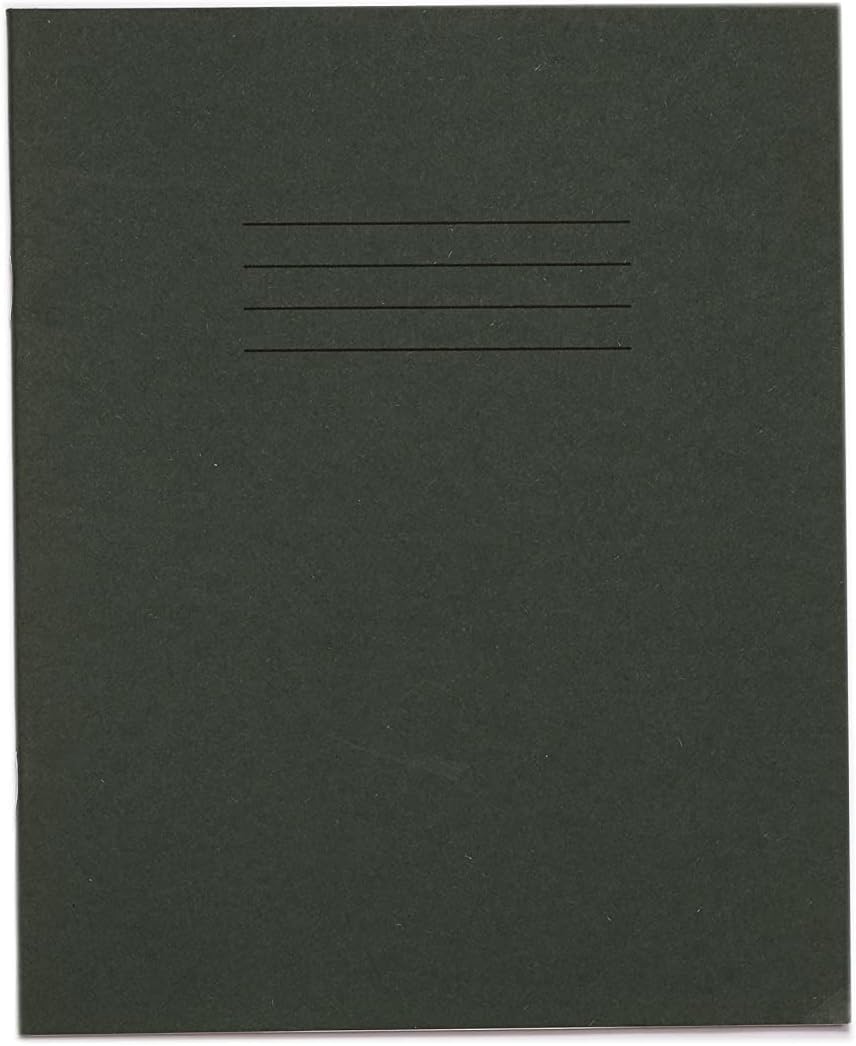 Rhino 8 x 6.5 Exercise Books - 48-Page, 10mm Squared Paper, Dark Green Cover | 10-Pack 3