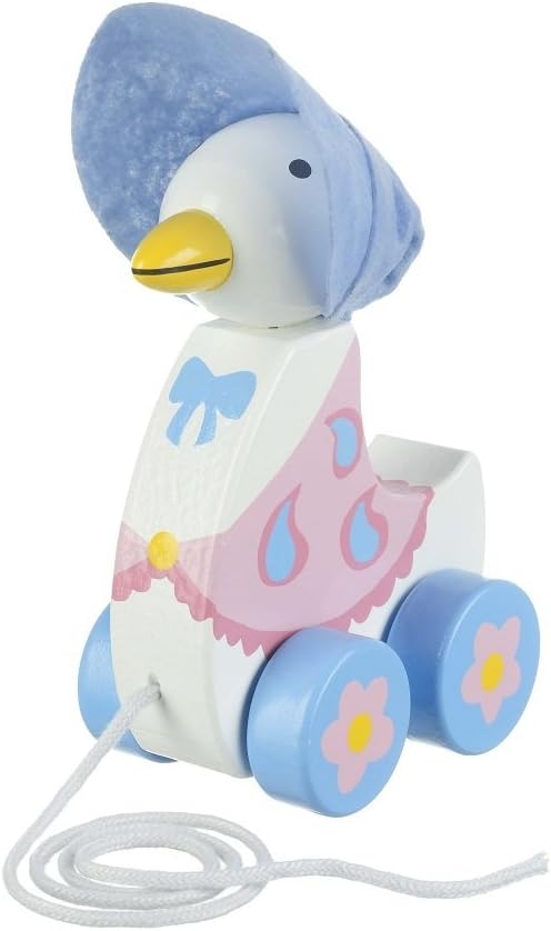 Orange Tree Toys Jemima Puddle Duck Pull Along - Licensed Peter Rabbit Wooden Toy for Toddlers