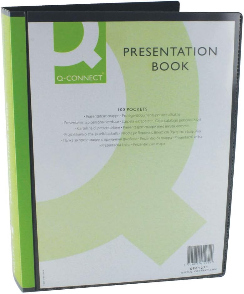 Q Connect 100-Pocket Presentation Display Book - Black