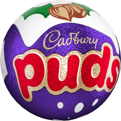 Cadbury Christmas Dairy Milk Puds Multipack, 48 Chocolate Puds with Truffle Centre, Hazelnut & Rice Crisps 12