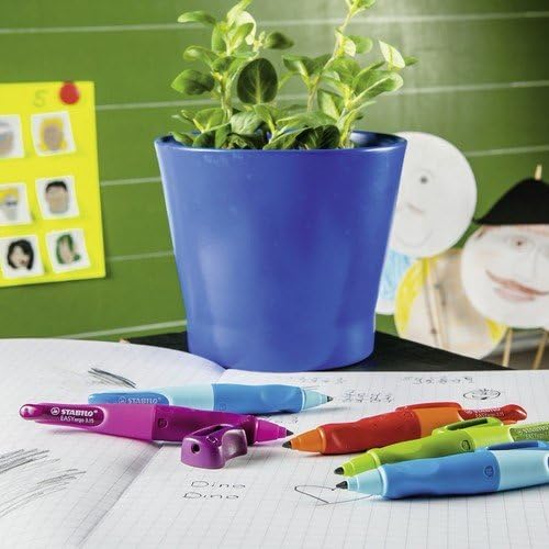 Handwriting Pencil - STABILO EASYergo 3.15 Left Handed Light Blue/Dark Blue + Sharpener 5