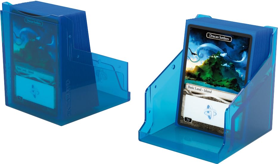 Gamegenic Bastion 100+ XL Deck Box - Blue | Holds 100+ Double-Sleeved Cards | Lockable 4