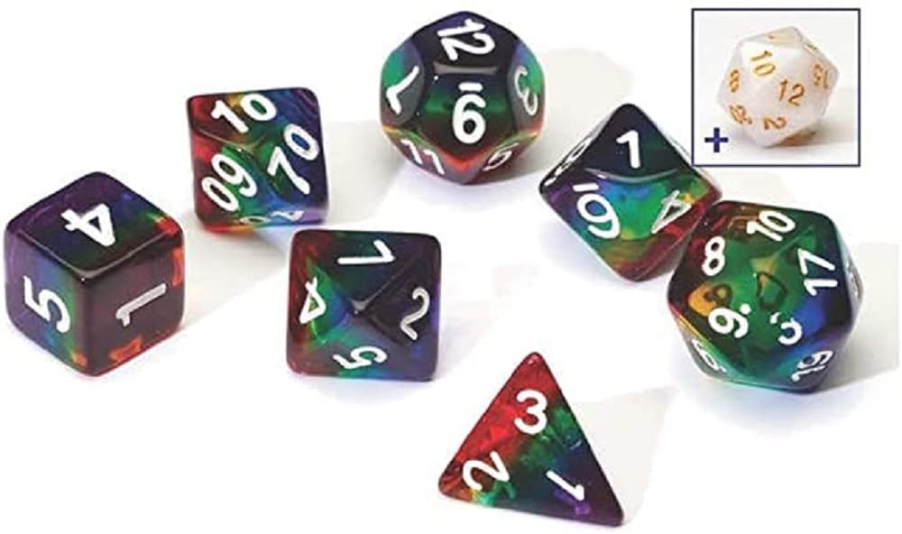 Sirius Dice Rainbow Translucent Poly Set - 7 Dice | Resin | Adult