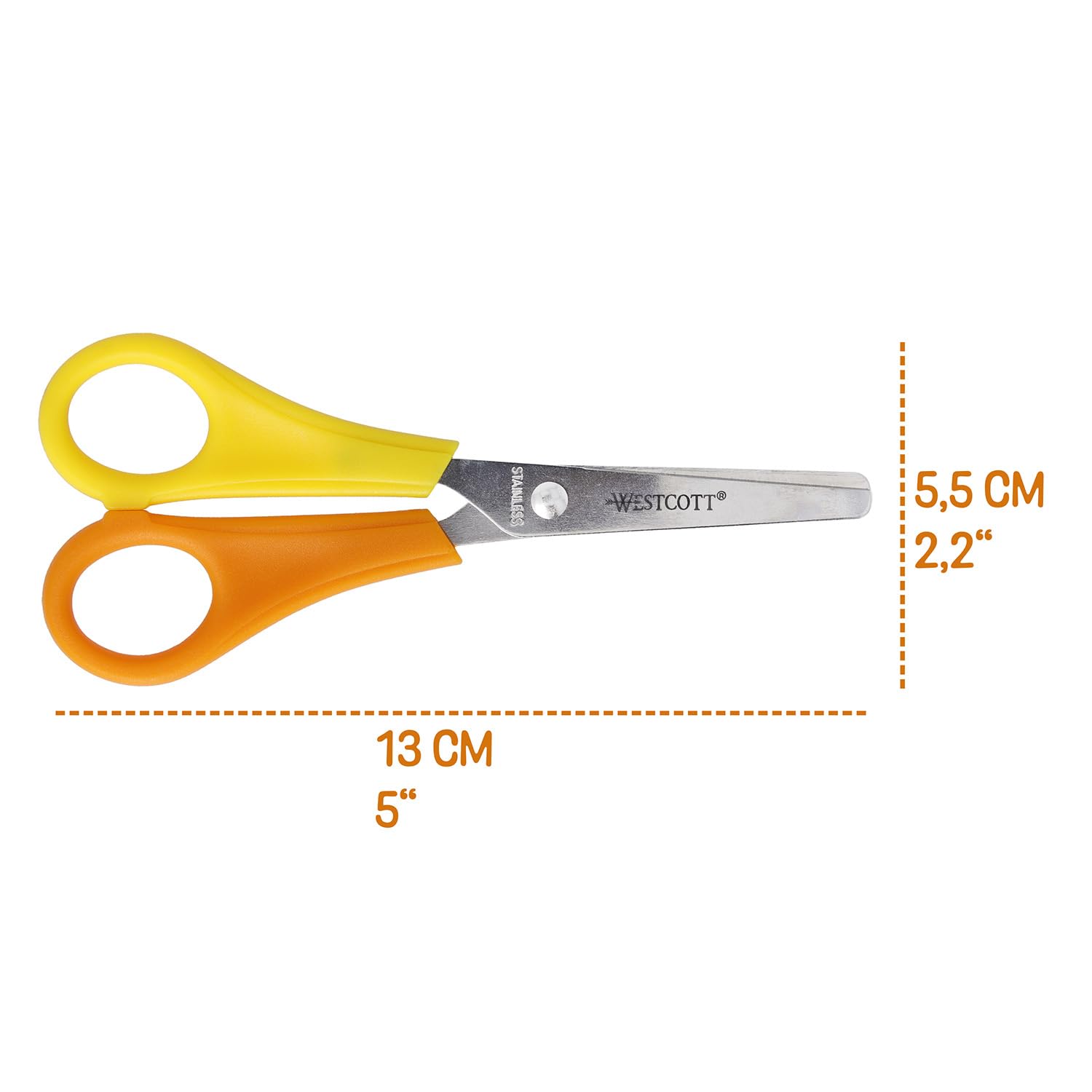 Westcott Kids Scissors E-21593 00 - Left-Handed, Blunt Tip, 13 cm (5") | Integrated Ruler 5
