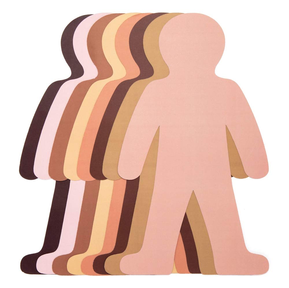 Baker Ross Skin Tone People Cut-Outs - 56 Pack, 26.5cm Figures, 120gsm Paper | Crafting for Kids