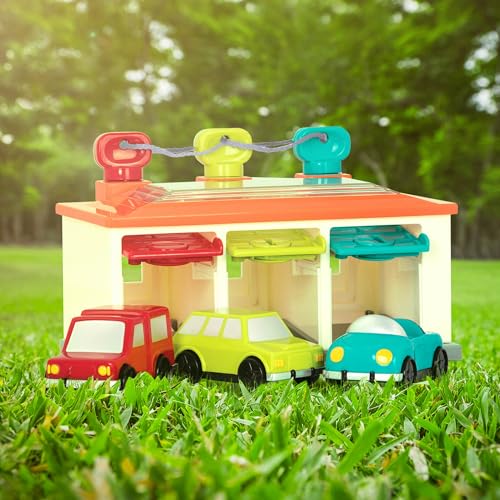 Battat 3 Car Garage Shape Sorter Toy - Educational Playset for Toddlers 12 Months & Up 8