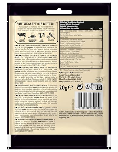 Jack Link's Biltong Jerky Original – 12er-Packung mit 20 g, glutenfreier, proteinreicher Rindfleisch-Snack 8