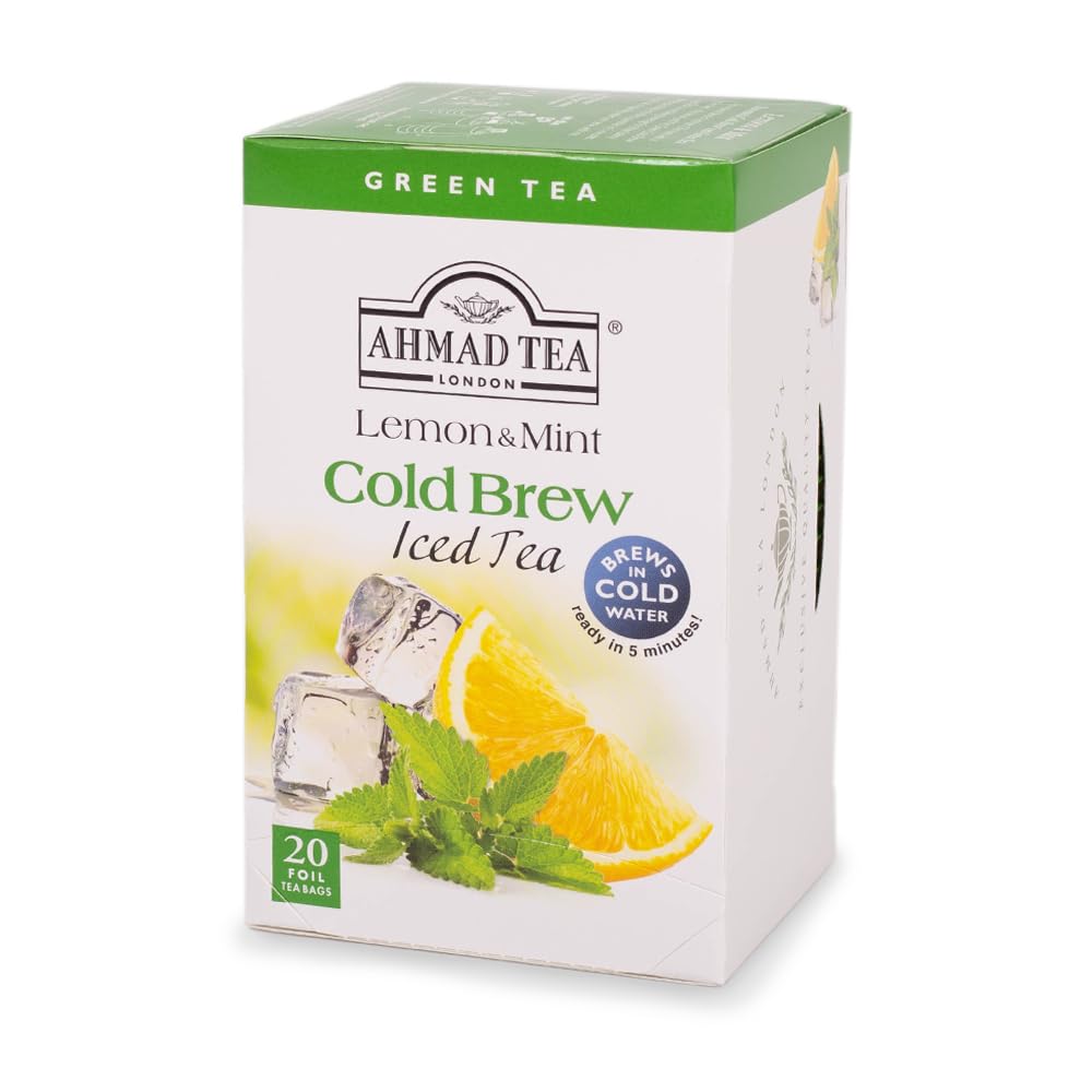Ahmad Tea Lemon & Mint Cold Brew Green Tea - 20 Teabag Sachets