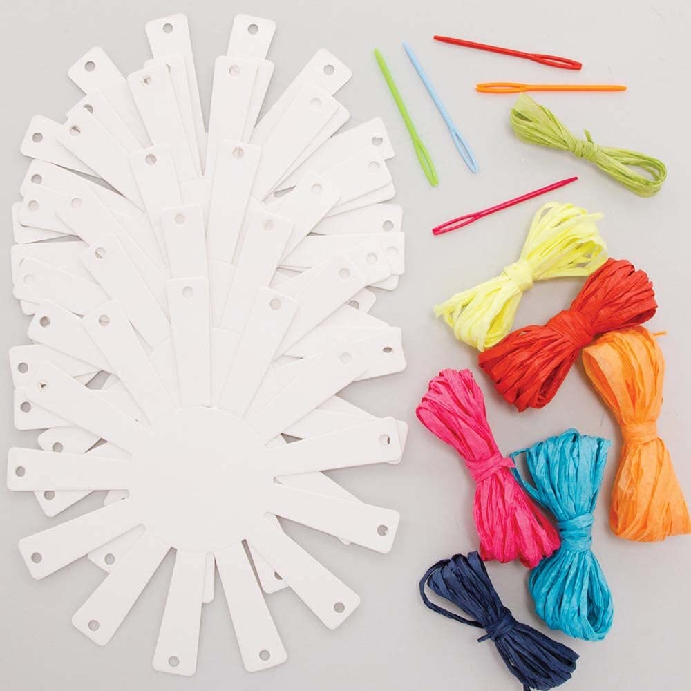 Baker Ross Rainbow Craft Weaving Baskets - Pack of 5, Arts & Crafts Kit for Kids Ages 5+
