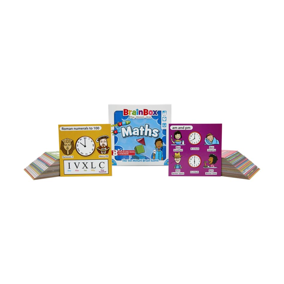 BrainBox Mathe-Kartenspiel | 55 Lehrplan-basierte Karten | Ab 8 Jahren | 1+ Spieler | 10-Minuten-Spiel