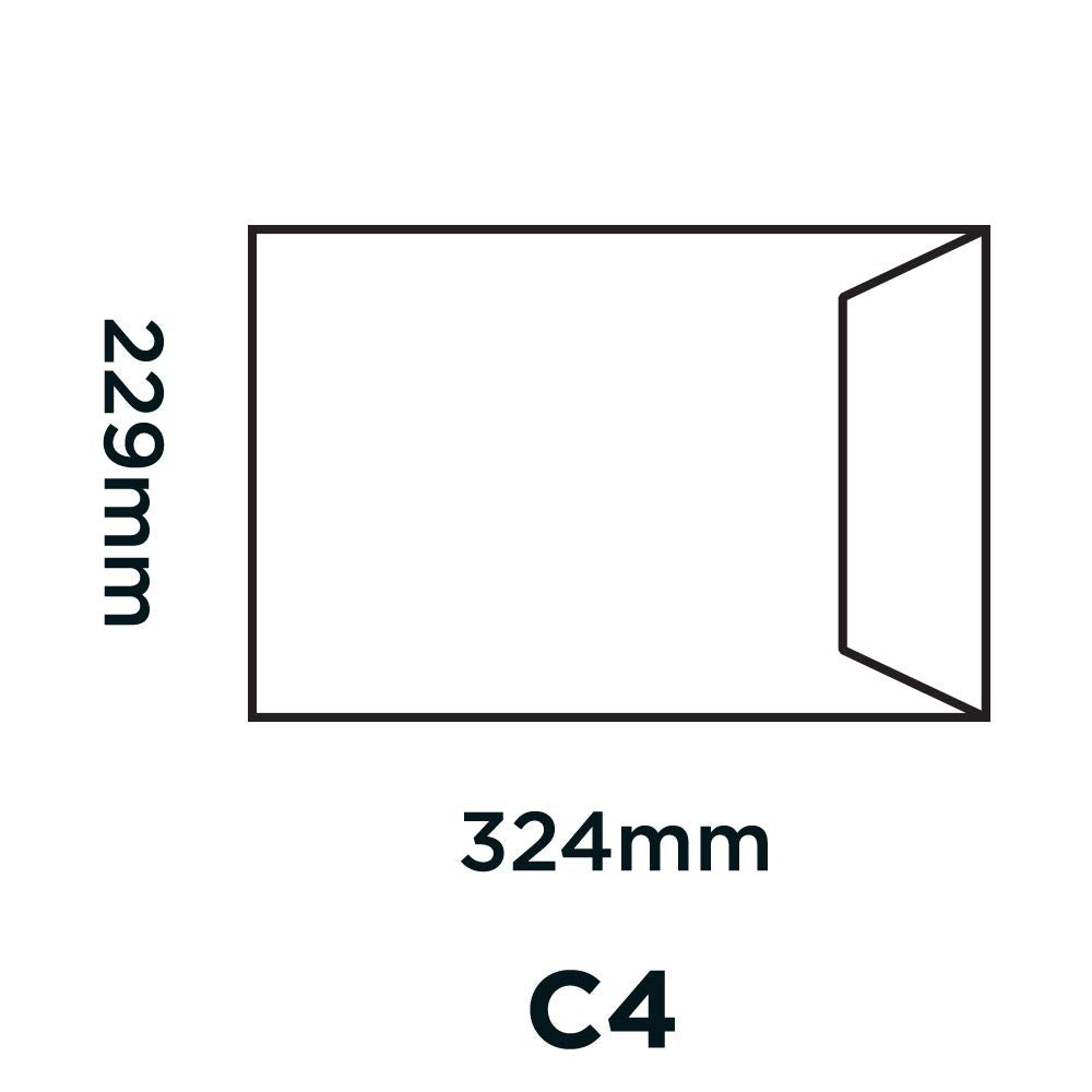 Blake Creative Colour C4 Pocket Envelopes 120 gsm Peel & Seal, Jet Black - Pack of 10