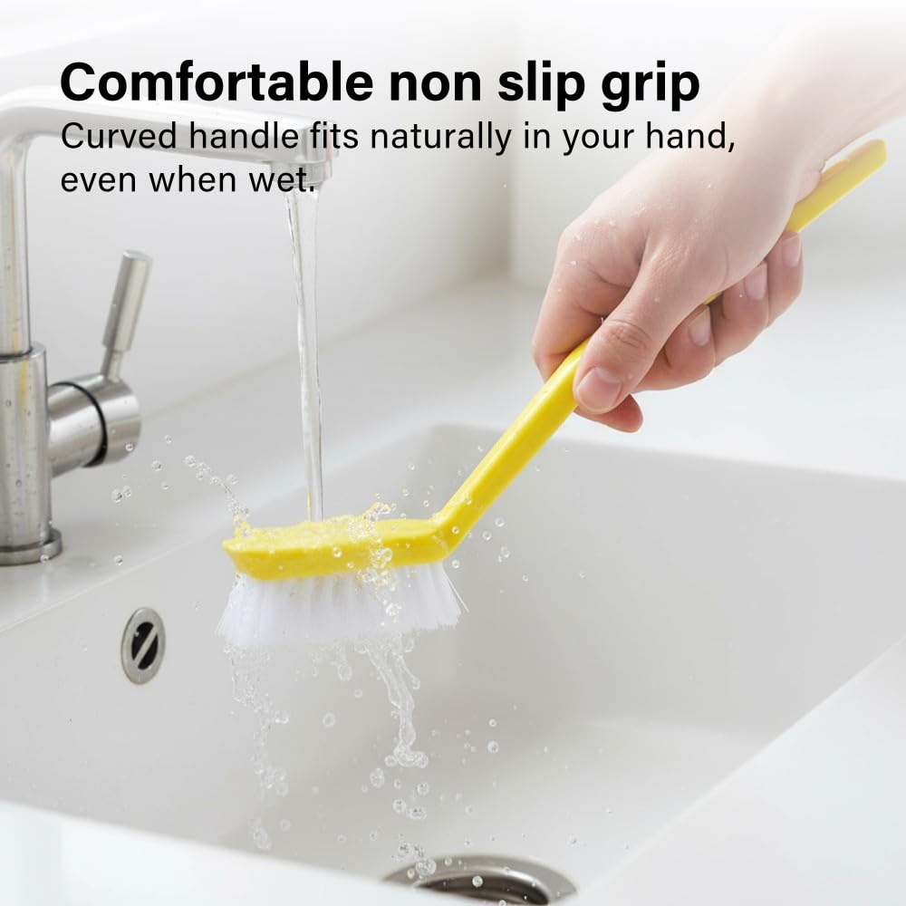 Vivo Technologies Kitchen Brushes - Pack of 3 | Removes Burnt Food & Grease | Non-Slip Grip 4