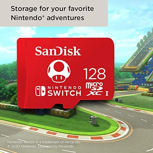 SanDisk microSDXC UHS-I Card 128GB for Nintendo Switch | Red | 100MB/s Read Speed 4