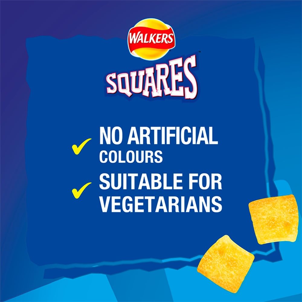 Walkers Squares Salz- und Essig-Kartoffelsnacks 27,5 g – 32er-Pack 2