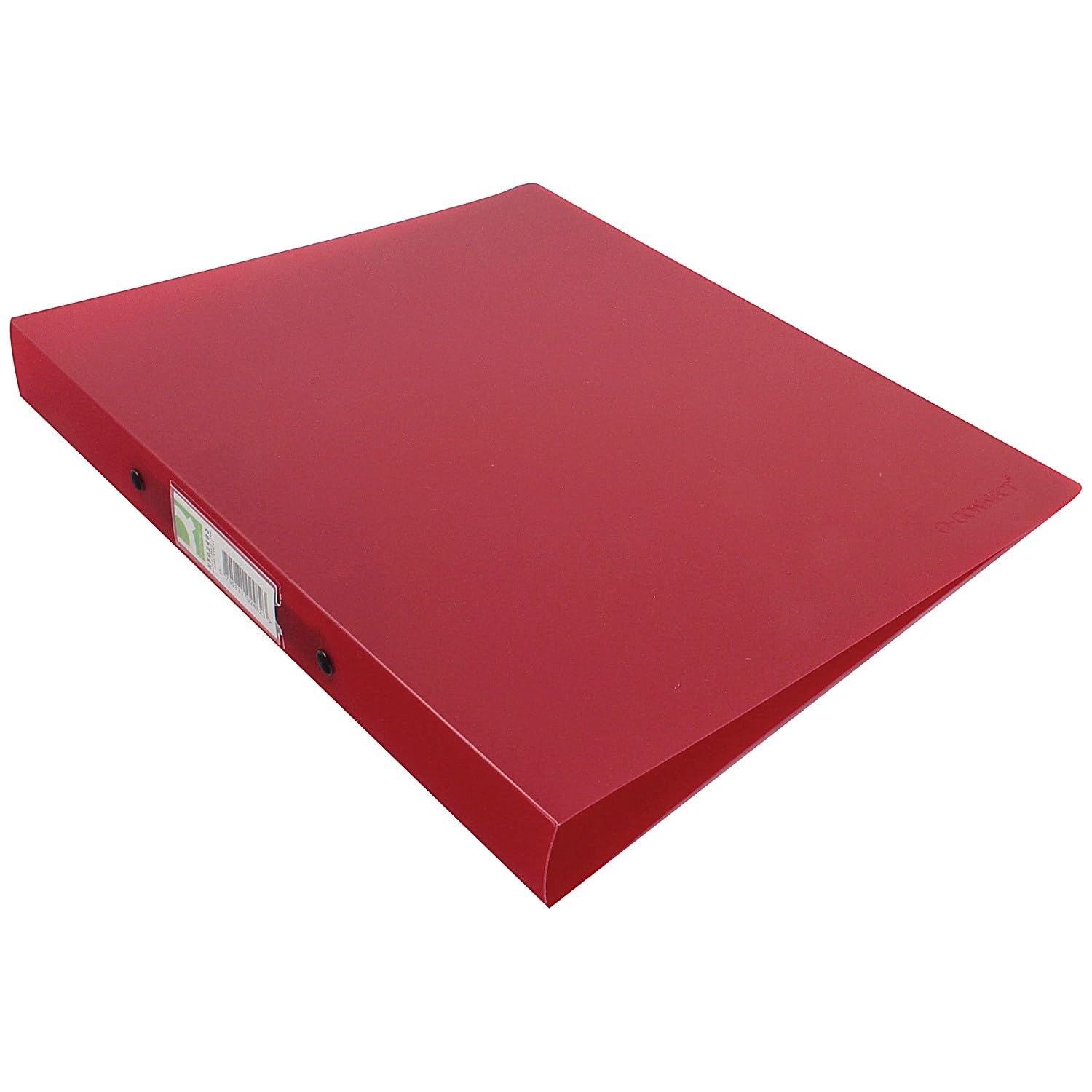 Q-Connect A4 O-Ring Binder - 25mm Capacity | Red Frosted Polypropylene | 2-Ring Mechanism 1