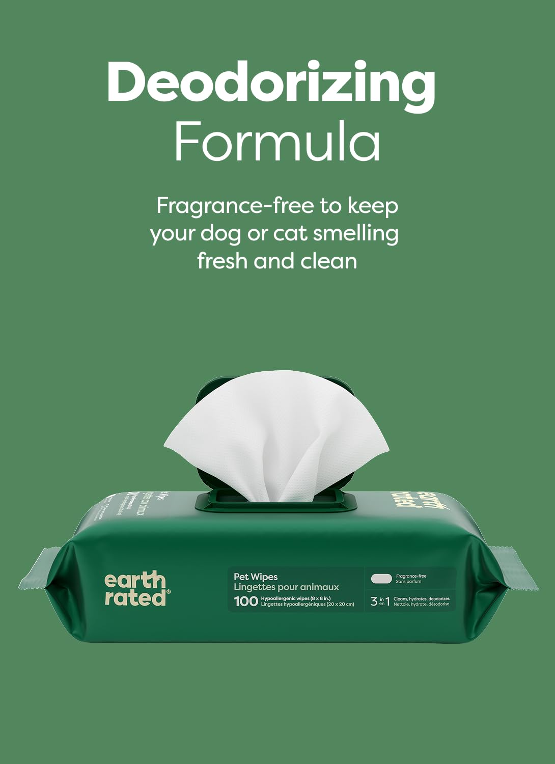 Earth Rated Hypoallergenic Grooming Wipes for Dogs - Unscented | 100 Count | 98% Biobased 6