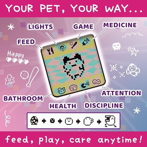 Bandai Tamagotchi Original Rock Glitter Digital Pet - Electronic Virtual Pet Toy for Kids 8+ 11