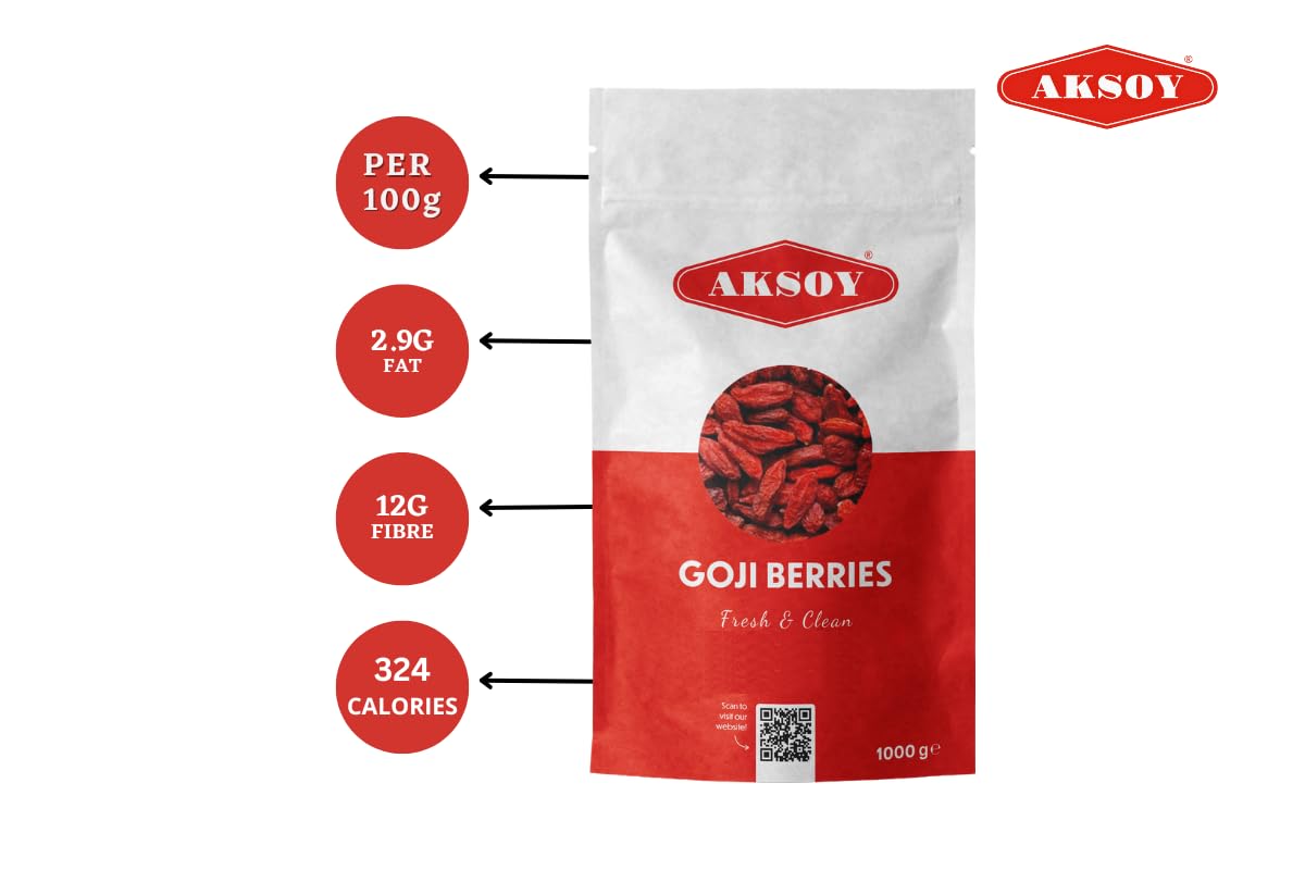 AKSOY Goji Berries - Raw Sun-Dried Wolfberries | 1000g | Natural & Vegan 4