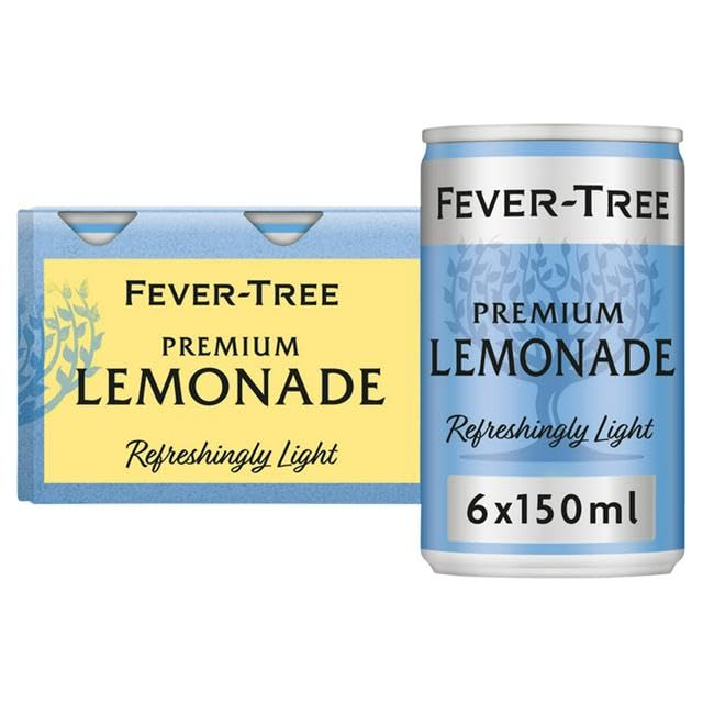 FEVER-TREE Light Premium Lemonade - 6 x 150ml Cans | Low Calorie | Natural Flavours