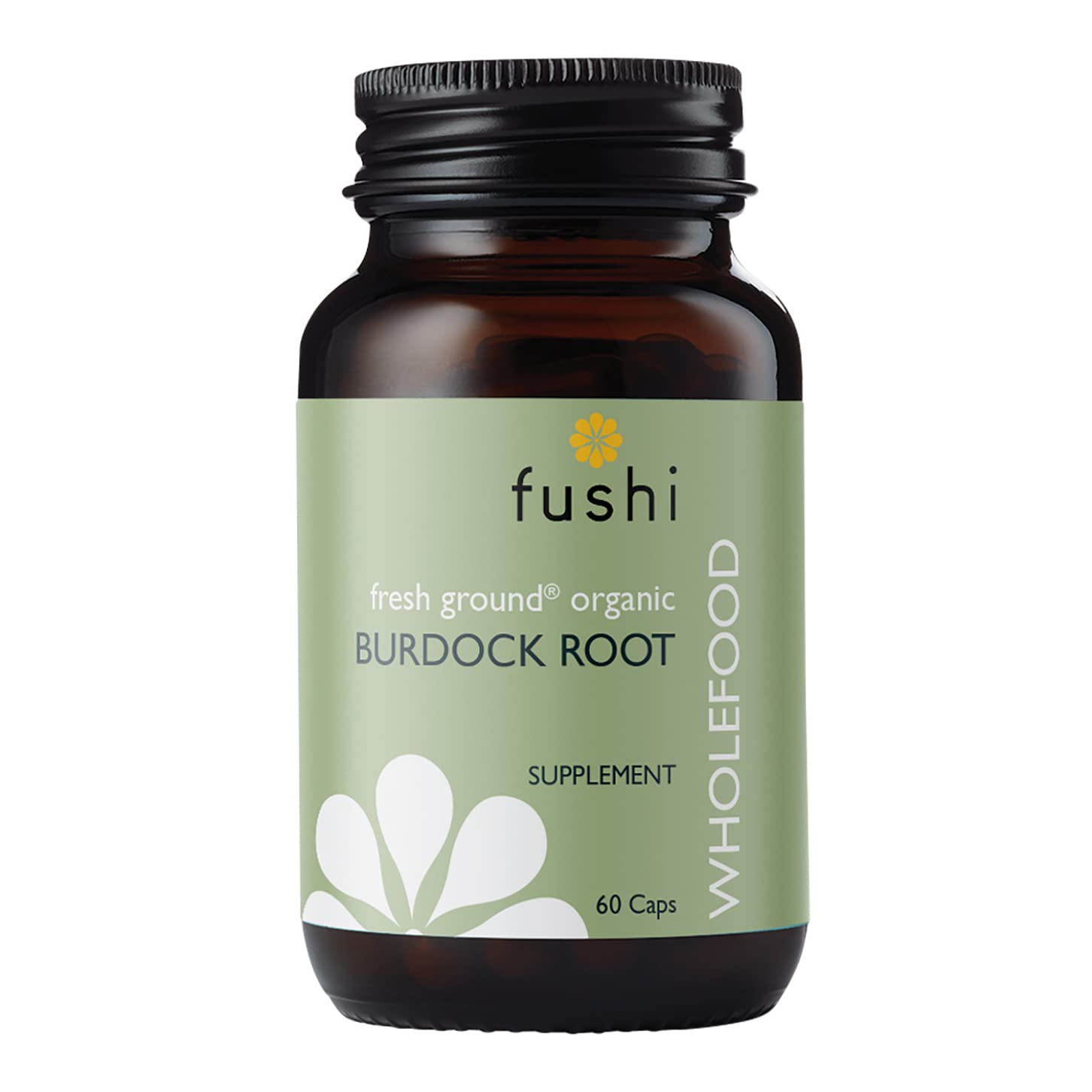 Fushi Organic Burdock Root Capsules - Fresh-Ground Whole Herb | 60 Count | Digestive Health Support