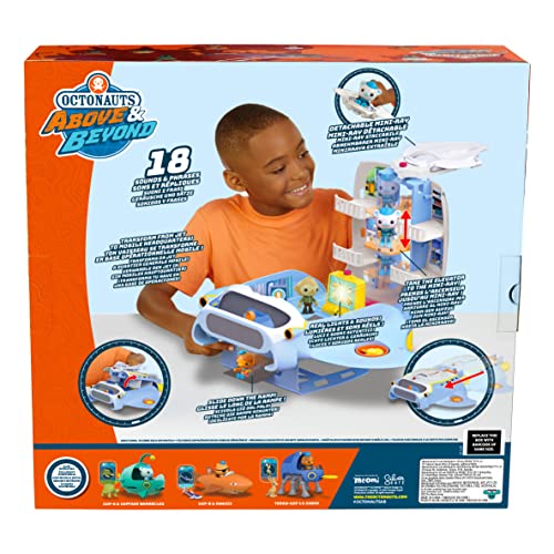 Octonauts Octoray Verwandelbares Spielset mit Lichtern und Geräuschen – 7-teiliges Set mit Captain Barnacles-Figur 8