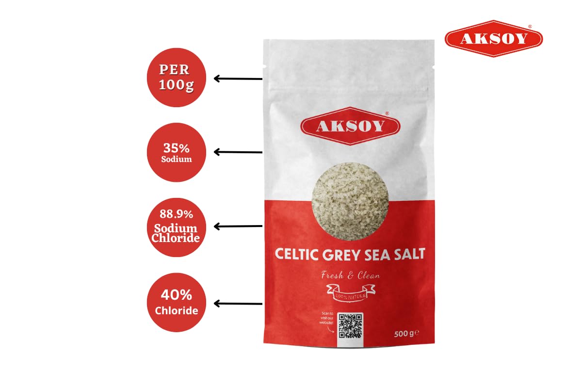 AKSOY Celtic Grey Sea Salt Coarse - 1KG Natural Mineral-Rich Unrefined Salt 4