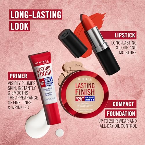 Rimmel Lasting Finish Lipstick 300 Pinch Me Pink - Creamy Satin Finish Long-Lasting Vegan Formula 9
