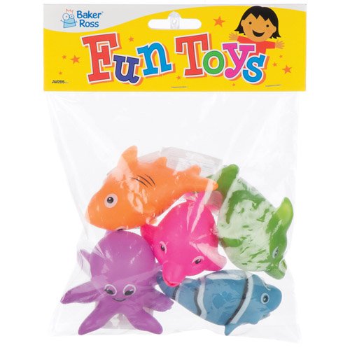 Baker Ross Sealife Squirters - Soft Rubber Bath Toys for Kids | Pack of 5 | Ages 3+ 6