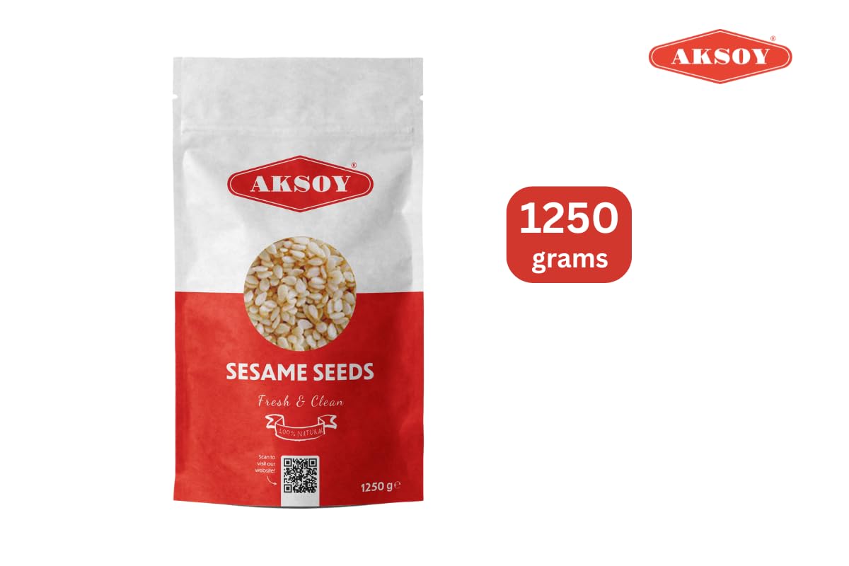 AKSOY Hulled Sesame Seeds - 100% Natural, Non-GMO, Fresh | 1250g 5