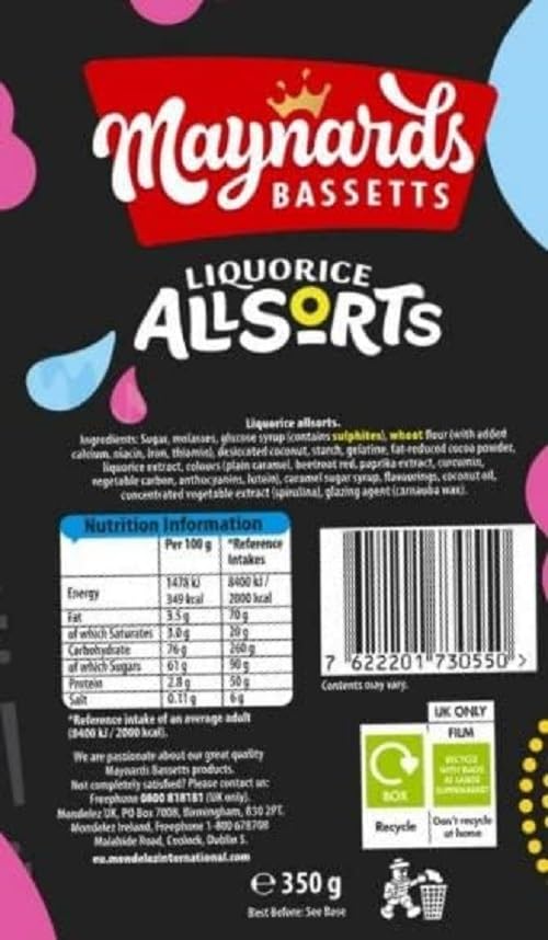 Maynards Bassetts Allsorts, verschiedene Lakritzbonbons, Geschenkbox, 350 g 3