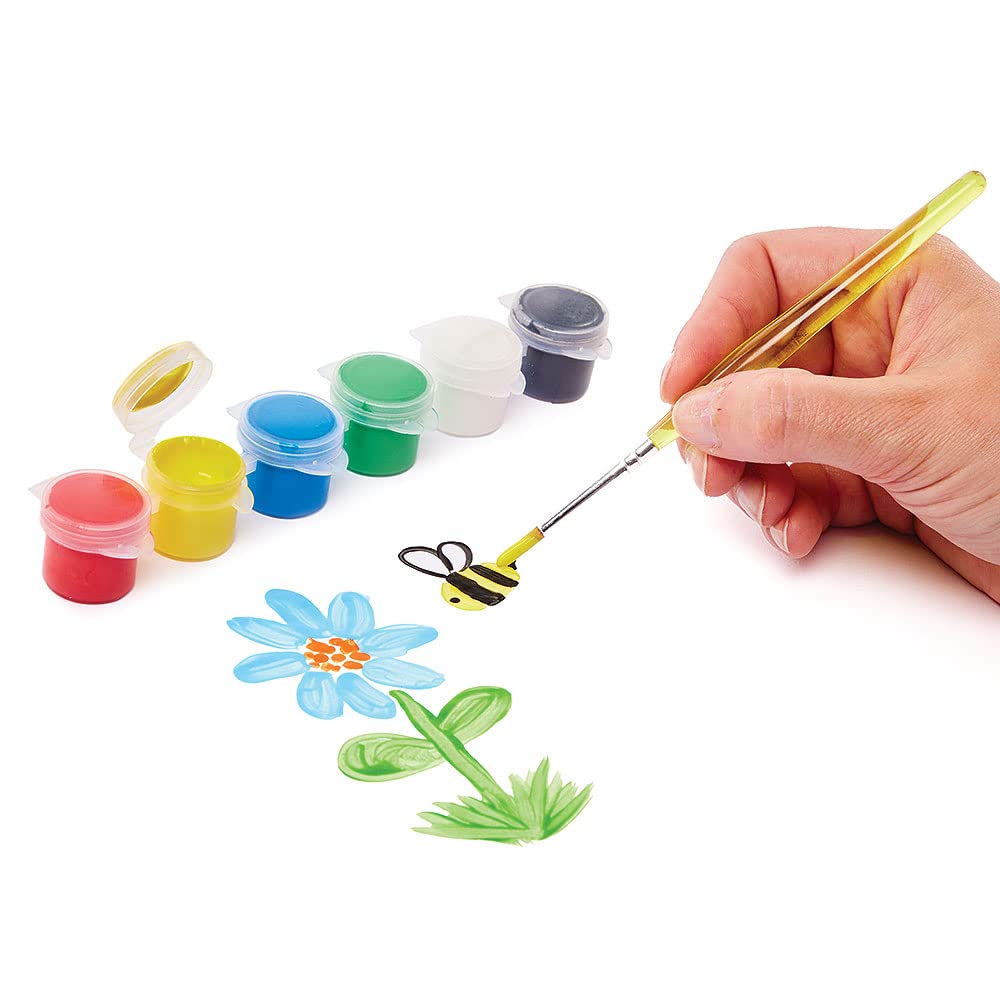 Baker Ross Acrylic Paint Pot Set - 24 Assorted Colors | 4.2ml Pots | Fast-Drying 4