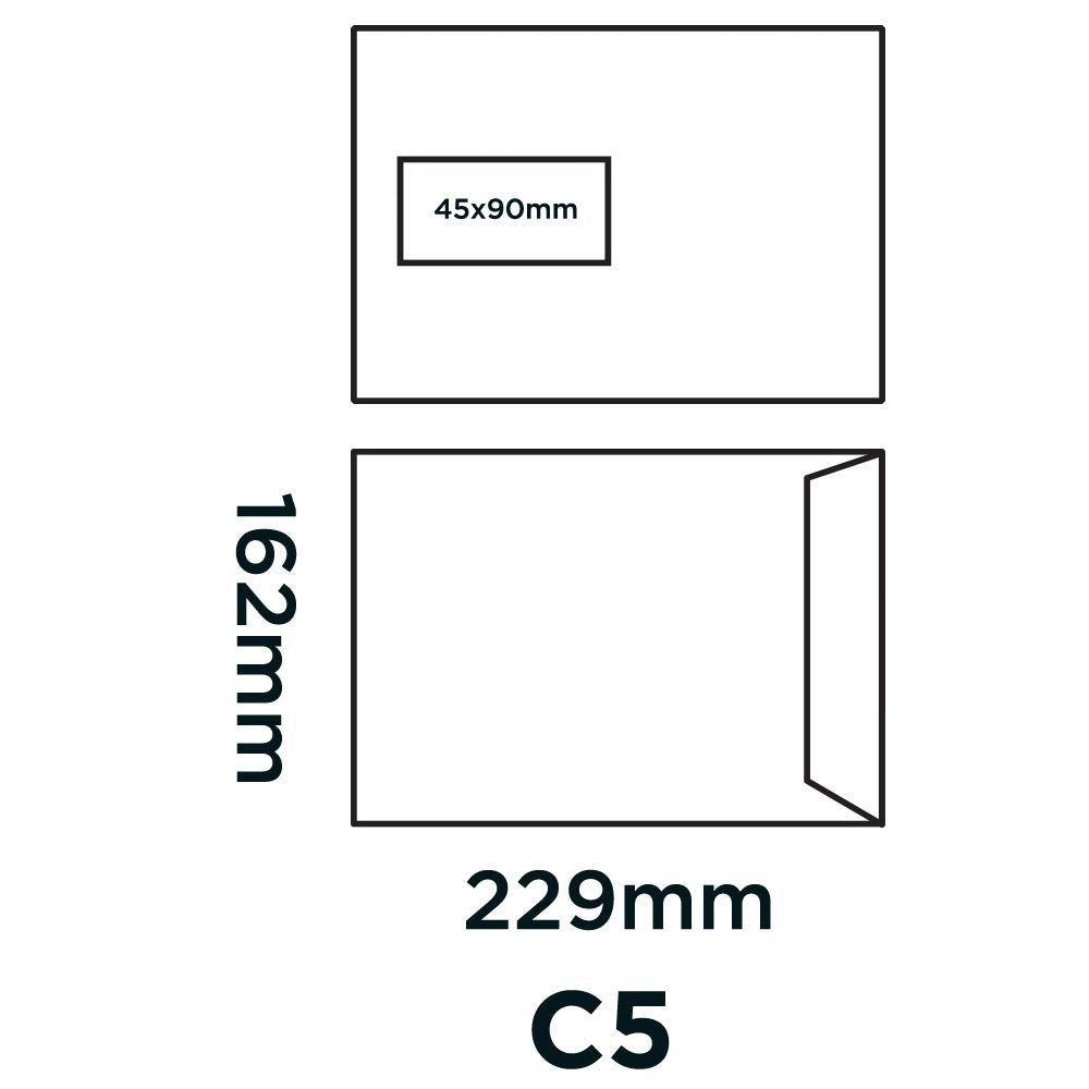 Blake C5 Pocket Peel & Seal Window Envelopes 229 x 162 mm 100 gsm Pack of 100 White