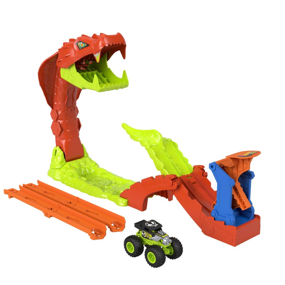 Hot Wheels Monster Trucks Snake Slam Takedown Track Set with Bone Shaker Truck | Ages 4Y+ 4
