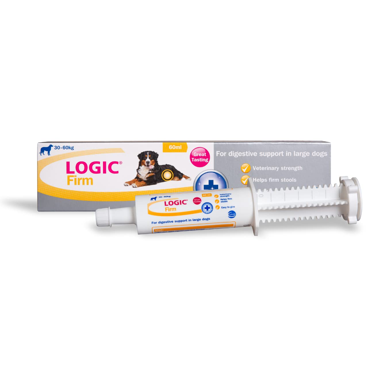 Logic Firm Digestive Support Paste for Large Dogs - Stool Firming & Diarrhea Aid | 6.38 Fl Oz