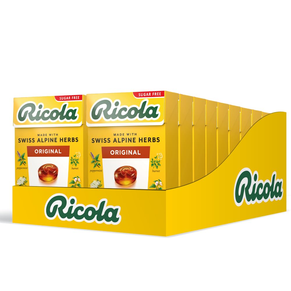 Ricola Original Sugar Free Swiss Herbal Sweets - 13 Alpine Herbs, Stevia Sweetened | 20 Boxes of 45g
