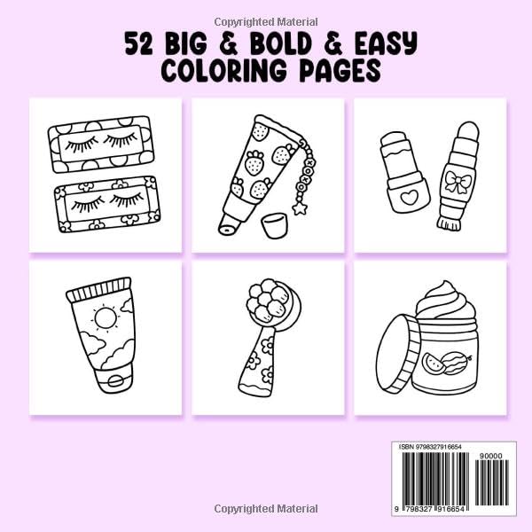 Glow Cosmetics – Malbuch für Erwachsene und Kinder, 52 auffällige und einfache Designs zum Thema Schönheit (8,5 x 8,5 Zoll)