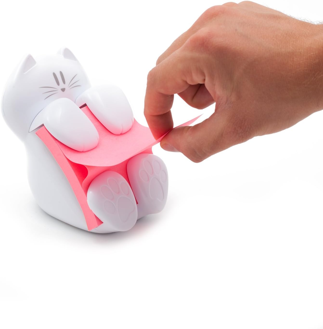Post-it Z-Notes Dispenser - Cat Shape, Pink | 1 Pad (90 Sheets) | 76mm x 76mm 3