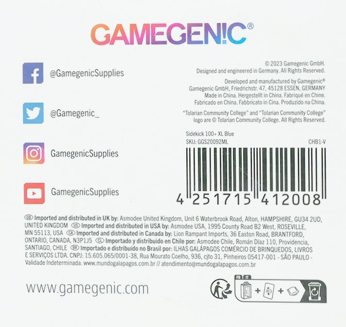 Gamegenic Sidekick 100+ XL-Kartenbox – für 100 doppelseitig gesleevte Karten, blau 7